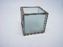 Windlicht Glas/Blei 10X10X10,2 GRAU