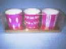 Windlicht 3Mod. FUCHSIA-WEIS d7h7 cm