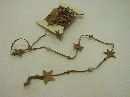Girlande m.Stern+Perlen BEIGE-GOLD 5Meter