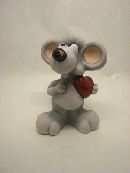 Maus m.Herz GRAU 42cm