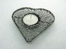 Teelicht Herzform GRAU-SILBER 13cm