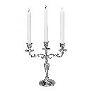 Kerzenleuchter messing vernick SILBER 26cm  3-armig