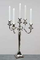 Kerzenleuchter messing vernick SILBER 50cm  5-armig