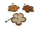 Hängeblüte Kork/Holz BEIGE-BRAUN 6cm 3fach 36St.