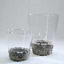Windlicht Dublin rund GRAU-WEISS ABGEWISCHT 17,5x16 cm