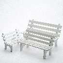 Gartenbank Holz WEISS 24x11x14 cm