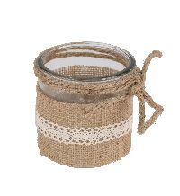 Windlichtglas Jute 50JUS01 Ø10xH10cm
