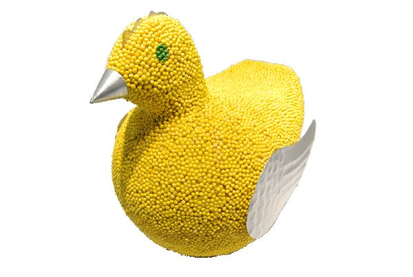 Vogel Mann GELB 22x23cm