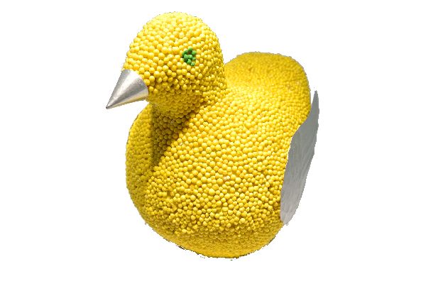 Vogel Frau GELB 22x23cm