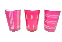 Windlicht 3Mod. FUCHSIA-WEIS Ø6cm H:8cm