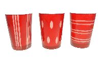 Windlicht 3Mod. ROT-WEISS Ø6cm H:8cm