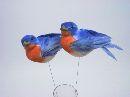 Vogel BLAU-ORANGE 9cm