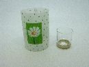 Windlicht Blume mit Glas APFELGRUEN 