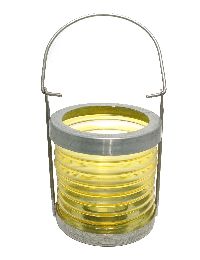 Lampion z. Hängen Glas/Metall GELB für Teelicht Ø9 Gesamthöhe:19cm