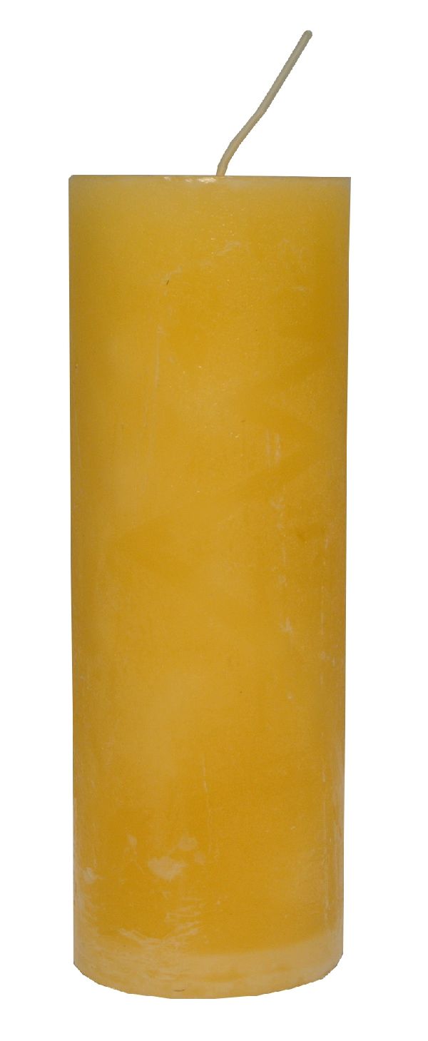 Rustic Zylinderkerze CREME-Gelb 200x70mm durchgefärbt