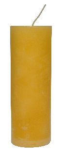 Rustic Zylinderkerze CREME-Gelb 200x70mm durchgefärbt