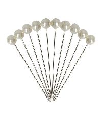 Perlennadeln / Perlkopf Nadel WEISS 1392-28 D=8mm L=65mm