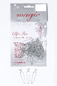 Clip Fix Aufhänger SILBER   4cm 50 Stück für Weihnachtsschmuck