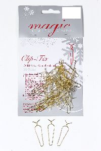 Clip Fix Aufhänger GOLD   4cm 50 Stück für Weihnachtsschmuck