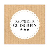 Gutschein GESCHENK GUTSCHEIN Present 12x12cm  inkl.Umschlag