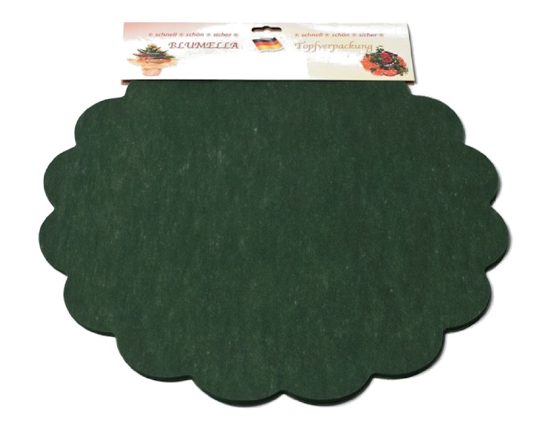 Blumella Topfmansch.Abreißbloc DUNKELGRÜN-Fleece+Folie 44cm 25St.Block 100% nassfest