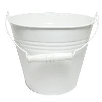 Eimer Metall / Metalleimer WEISS 11394 ca. 9 Liter Øoben26 cm / Øunten20cm/H25cm
