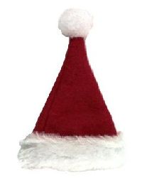 Nikolausmütze/Weihnachtsmütze ROT-WEISS Filz mit Kunstfell Ø6xH9cm 14887