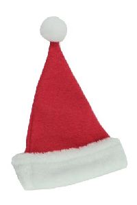 Nikolausmütze/Weihnachtsmütze ROT-WEISS Filz mit Kunstfell 20x14cm 14890