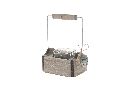 Holztragerl mit Glas GRAU-WASHED 11,5x11,5x5cm 12729