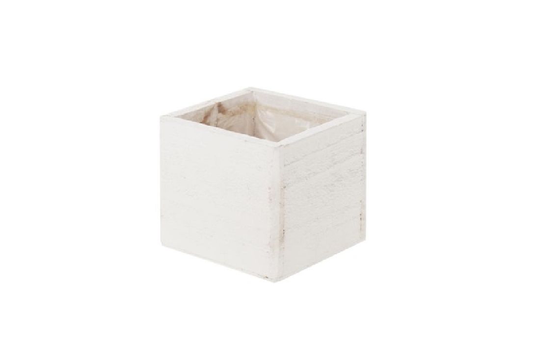 Schubladenbox mit Innenfolie WEISS-VINTAGE 95340 10x10x9cm  Holz