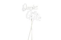 Wünsche-Stecker weiss Holz 23471316 GL:24,8cm Danke + alles Gute 9x5cm