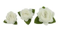 Rosenköpfe zum Aufkleben CREME 16810 Filz mit Klebepad Ø4cm Ø3cm Ø2cm gemischt