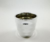 Kübel Gotland SILBER GLÄNZEND 10x9cm 59172 gerillt Keramik