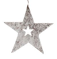 Stern aus Birke zum Hängen WEISS-GRAU 239brw 30cm