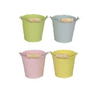 Metalleimer Trio PASTELL GELB GRÜN ROSA BLAU Ø8,5xH8cm 620473