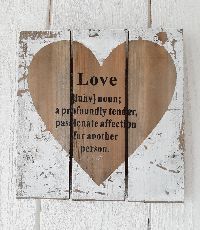 Bild Love / Holzbild WHITE-WASH 822972 24x24cm