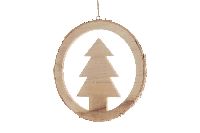Birkenscheibe Hänger Forrest NATUR m. ausgeschnittenem Baum 25x25x1cm 27112