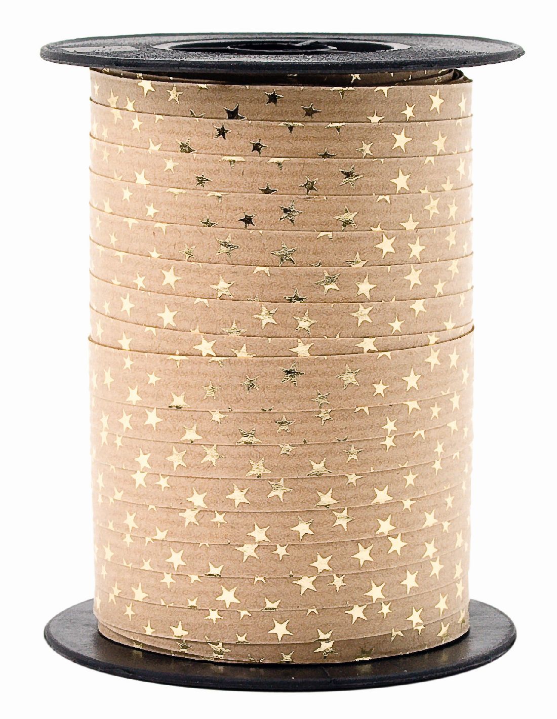 Polyband Spacetime mit Sternen BRAUN-GOLD 15 Ringelband 10mm 100 Meter Ziehband
