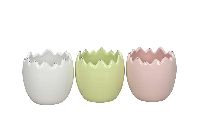 Ei gebrochen Dolomite antik-weiss-gelb-rosa Ø11xH10,5cm 661918