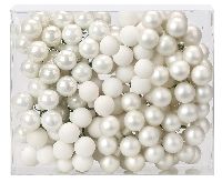 Spiegelbeeren / Glaskugeln 15112 16120 weiss-Mix 20mm  Draht Spiegelbeeren