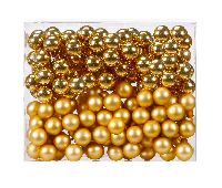Spiegelbeeren / Glaskugeln 12004 gold glanz/matt 20mm  Draht Spiegelbeeren