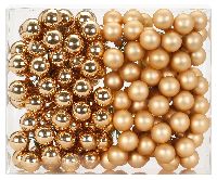 Spiegelbeeren / Glaskugeln 12205 brokatgold glanz/matt 20mm  Draht Spiegelbeeren