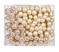 Spiegelbeeren / Glaskugeln 16028 champagner matt/opal 20mm  Draht Spiegelbeeren