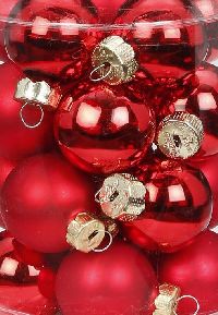 Glaskugel / Christbaumkugel 12002 rot glänzend + matt 30mm   nachhaltige Verpackung
