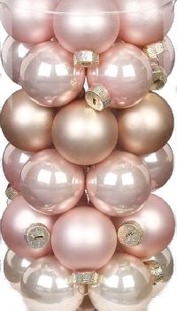 Glaskugel / Christbaumkugel 15334 Pearly Rose Mix 40mm  nachhaltige Verpackung