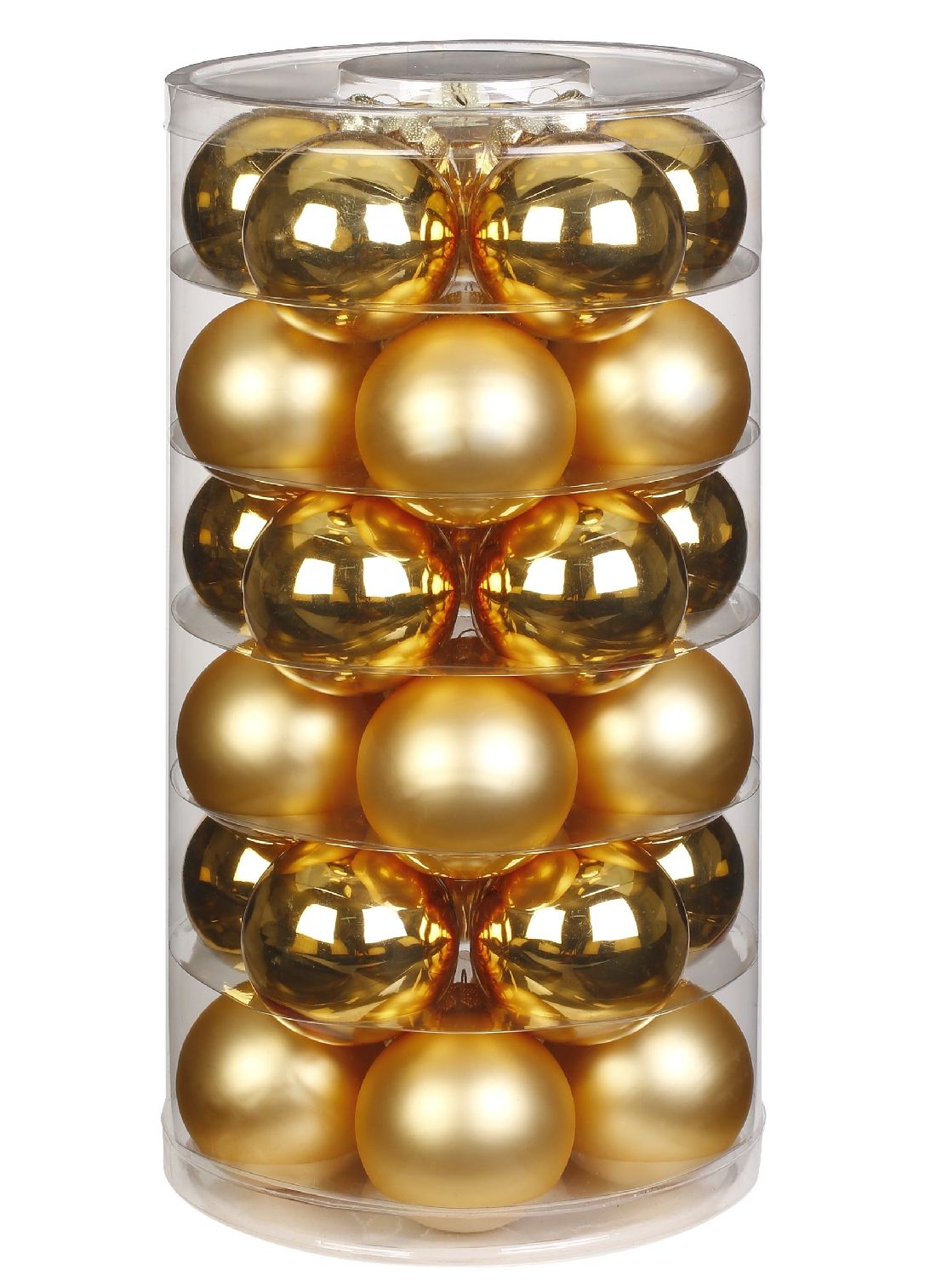 Glaskugel / Christbaumkugel 12004 gold glänzend + matt 60mm 30Stück