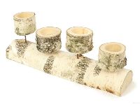 Teelichthalter Birke NATUR 351900064 38x7x14cm für 4 Teelichte