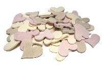 Streusortiment Herzklopfen rosa-creme-braun Vintage 4cm Herzen Holz   13300
