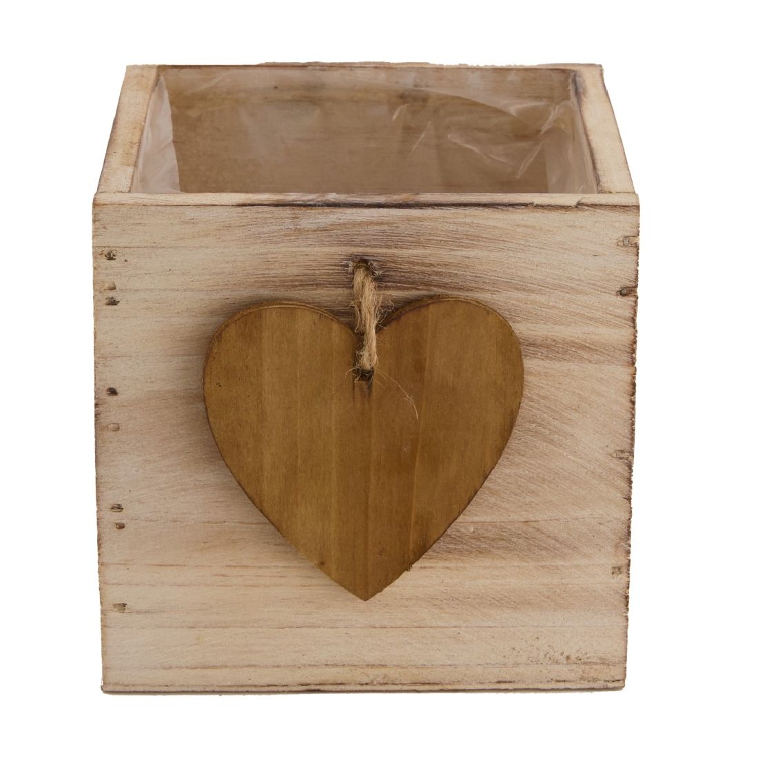 Schublade mit Herz natur-Vintage 37587 10x10x10cm Holz mit Folie