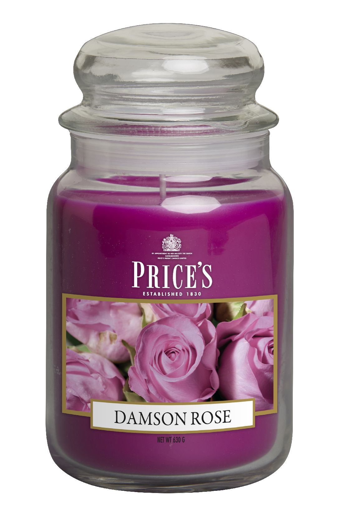 Duftkerze Price´s Candles DAMSON ROSE im Glas Brenndauer: 110-150 h